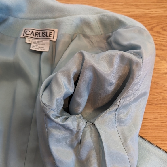Vintage Women’s Light Blue Wool/Angora Coat Carlisle Size 8 Zip Front - Picture 9 of 16